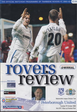 Tranmere Rovers v Plymouth Argyle Match Programme 2002-11-02